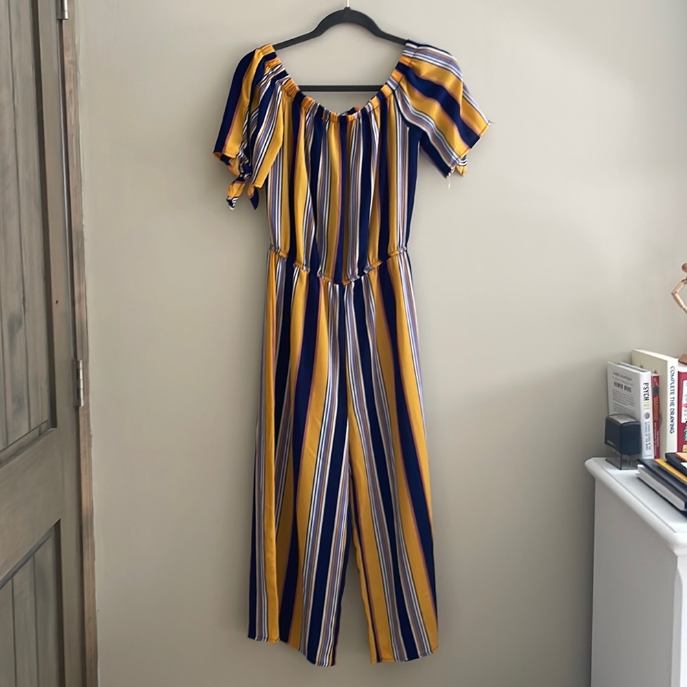 Striped, summer jumpsuit